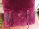 Delcampe - Ancien Sac Velours Bordeaux Vintage Monogramme - Autres & Non Classés