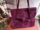 Delcampe - Ancien Sac Velours Bordeaux Vintage Monogramme - Autres & Non Classés