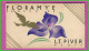 Image Chromo - Calendrier 1932/1933 FLORAMYE Parfumerie Paris L.T PIVER Fleur Lys Mauve Oiseau Doré - Petit Format : 1921-40