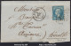 FRANCE N°22 SUR LETTRE POUR ANIANE GC 3469 SUMENE GARD + CAD DU 08/07/1863 - 1862 Napoléon III