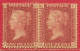 Grande-Bretagne N°26 (x2) 1p Rouge Carminé (dentelé 14 - Filigrane Grande Couronne - Planche 134) 1858-64 * - Ongebruikt