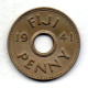 FIJI, 1 Penny, Copper-Nickel, Year 1941, KM # 7 - Fidji