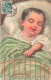 Fantaisie - Carte Contre La Lumière - Enfant Qui Dort - Réveillez Le Petit Parisien - Carte Postale Ancienne - Babies