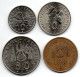 NOUVELLE CALEDONIE, Set Of Four Coins 10, 20, 50, 100 Francs, Nickel, Nickel-Bronze, Year 1972-77, KM # 11, 12, 13, 15 - Nuova Caledonia