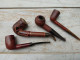 Lot 4 Anciennes Pipes En Bruyère Collection Tabac - Pipe In Bruyère