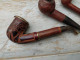 Delcampe - Lot 4 Anciennes Pipes En Bruyère Collection Tabac - Pipes En Bruyère