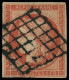 O FRANCE - Poste - 7, Oblitération Grille, Signé Brun + Certificat Scheller (infime Pelurage): 1f. Vermillon - 1849-1850 Ceres