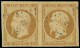 O FRANCE - Poste - 9, En Paire, Oblitérée PC, Signé Miro Et Cotin: 10c. Bistre-jaune - 1852 Louis-Napoleon