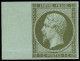 ** FRANCE - Poste - 11, Signé Scheller, Grand Bord De Feuille: 1c. Olive - 1853-1860 Napoléon III.