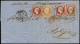 LET FRANCE - Poste - 17A (x2) + 13A + 16, Afft. à 2.10, Tricolore Pour La Bolivie, Env. Paris 11/6/1856 Voie Panama, Sig - 1849-1876: Période Classique