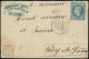 LET FRANCE - Poste - 29Bb, "à La Corne" Sur Lettre Du 20/6/69: 20c. Bleu - 1849-1876: Période Classique