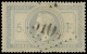 O FRANCE - Poste - 33, Oblitéré GC 5104 (Shanghaï), Signé Brun, Tb: 5f. Violet-gris - 1863-1870 Napoleon III With Laurels