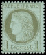 ** FRANCE - Poste - 50, Signé Scheller: 1c. Vert-olive - 1871-1875 Ceres