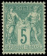 * FRANCE - Poste - 64, Type I, Signé Calves (pli Vertical): 5c. Vert - 1876-1878 Sage (Typ I)