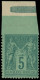 ** FRANCE - Poste - 75, Non Dentelé Accidentel En Haut, Grand Bdf: 5c. Vert - 1876-1898 Sage (Type II)