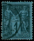 O FRANCE - Poste - 84, Signé Calves: 1c. Noir S. Bleu De Prusse - 1876-1898 Sage (Type II)