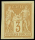 ** FRANCE - Poste - 86a, Non Dentelé, TB: 3c. Bistre-jaune - 1876-1898 Sage (Tipo II)