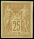 ** FRANCE - Poste - 92b, Non Dentelé, Signé, TB: 25c. Bistre Sur Jaune - 1876-1898 Sage (Tipo II)