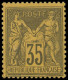 ** FRANCE - Poste - 93, Type II, Signé Scheller: 35c. Violet-noir Sur Jaune - 1876-1898 Sage (Tipo II)