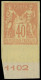 ** FRANCE - Poste - 94b, Non Dentelé, Bdf Avec N°, TB: 40c. Orange - 1876-1898 Sage (Tipo II)