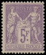 ** FRANCE - Poste - 95, Type II, Signé Calves Et Scheller: 5f. Violet Sur Lilas - 1876-1898 Sage (Tipo II)