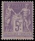 * FRANCE - Poste - 95, Quasiment **, Charnière Invisible (légers Points Jaunes): 5f. Violet - 1876-1898 Sage (Tipo II)