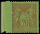 ** FRANCE - Poste - 96, Type II, Bdf: 20c. Brique S. Vert - 1876-1898 Sage (Tipo II)