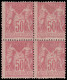 * FRANCE - Poste - 98, Bloc De 4, Très Frais: 50c. Rose - 1876-1898 Sage (Type II)