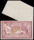 (*) FRANCE - Poste - 121, Très Curieuse Variété, Non Dentelé + Partie Piquage Diagonal, Spectaculaire: 1f. Merson - Unused Stamps