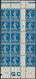 ** FRANCE - Poste - 140, Type IA, Bloc De 15, Millésime "8", Manchette GC Blanc: 25c. Semeuse Bleu - Unused Stamps