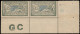 ** FRANCE - Poste - 143d, Paire Cdf, Manchette GC Grise, 1 Exemplaire Sans Visage: 45c. Merson - Unused Stamps