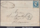 FRANCE N°22 SUR LETTRE AMBULANT CnP + CAD GARE DE BERNAY DU 14/11/1866 - 1862 Napoleone III