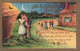 370437-Halloween, Gottschalk No 2171-2, Young Couple Approach A Giant Haystack - Halloween