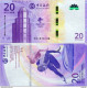 Macau  Macao 2022 Beijing Winter Games Olympics Paper Money Banknotes 20 Yuan  Polymer & Paper  Banknote  With Box - China