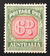 1938 /49 - Australia - Postage Due Stamp - 6D, - Unused - Mint Hinged . No Gum - Postage Due