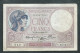 FRANCE BILLET CINQ FRANCS VIOLET 28/11/1940  - 040 Y.66547  Laura 12904 - 5 F 1917-1940 ''Violet''