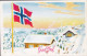 Norway PPC God Jul Flag SAGA Kunstforlag, Trondheim. OSLO 1981 KØGE Denmark Christmas Seal Weihnachten 'Red Cross' - Lettres & Documents
