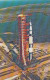 Apollo Saturn-V Rocket On Launch Pad, C1960s Vintage Postcard - Espace