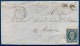 Lettre 7 JAN 1854 Napoleon N°10 25c Bleu Obl PC 2963 + OR D'Origine Rurale + Cursive " 51 ST AIGNAN S ROÉ " Rare - 1852 Louis-Napoléon
