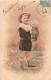 ENFANTS - Dessins D'enfants - Petit Garçon Portant Une Vase Avec Des Fleurs - Colorisé - Carte Postale Ancienne - Dibujos De Niños