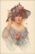 H. FISHER SIGNED 1910s POSTCARDS ( 6 )  - WOMAN & FLOWERS - SERIES 326 (4961) - Fisher, Harrison