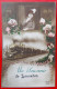 Cpa LANAEKEN Anime UN SOUVENIR Train Medaillon Fillette Fleurs Tampon - Lanaken