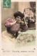 FÊTES- VŒUX - Recevez Sincères Amitiés - Femme Téléphonant - Colorisé - Carte Postale Ancienne - Sonstige & Ohne Zuordnung