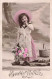 FÊTES- VŒUX - Bonne Année - Petite Fille Tenant Des Fleurs - Colorisé - Carte Postale Ancienne - Nieuwjaar