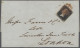 Cover Great Britain: 1841, Königin Victoria, 1 Penny Schwarz, "A-D", Allseits Vollrand - Storia Postale