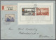 Brf. Schweiz: 1942, Pro Patria, Block Mit Zus.-Frankatur Flugpost, 30 Rp. Auf Portoge - Storia Postale