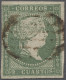 O Spain: 1856, Königin Isabella II. Nach Rechts Mit Lorbeerkranz, Wz. 2 (gekreuzte - Used Stamps