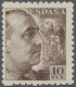 ** Spain: 1940, Freimarken, General Franco Vor Staatswappen, 10 Pta. Rotbraun, Währ - Ongebruikt