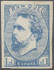 * Spain: 1873, Don Carlos Nach Links Im Oval, 1 Real Blau Ohne Tilde Auf N Von Esp - Carlistas