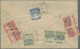 Cover Hungary: 1919, Harvester/Magyar Posta 5f. Green (3), 10f. Rose (two Pairs) In Co - Debreczen